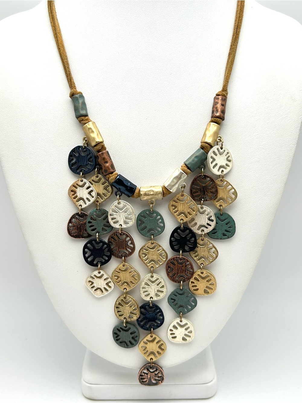 Erica Lyons Boho Suede Drop Necklace